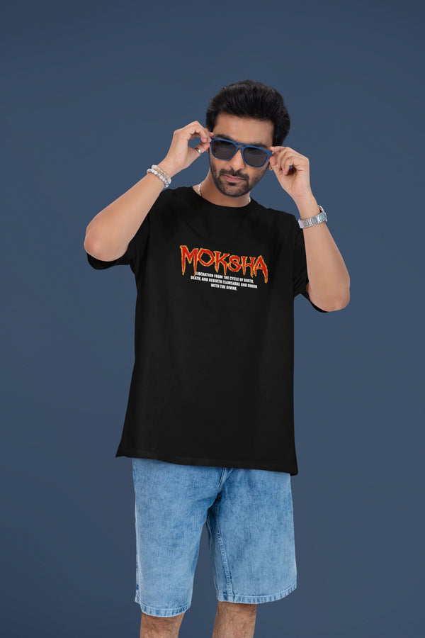 MOKSHA Oversized T-Shirt – Soft Cotton Spiritual Wear
